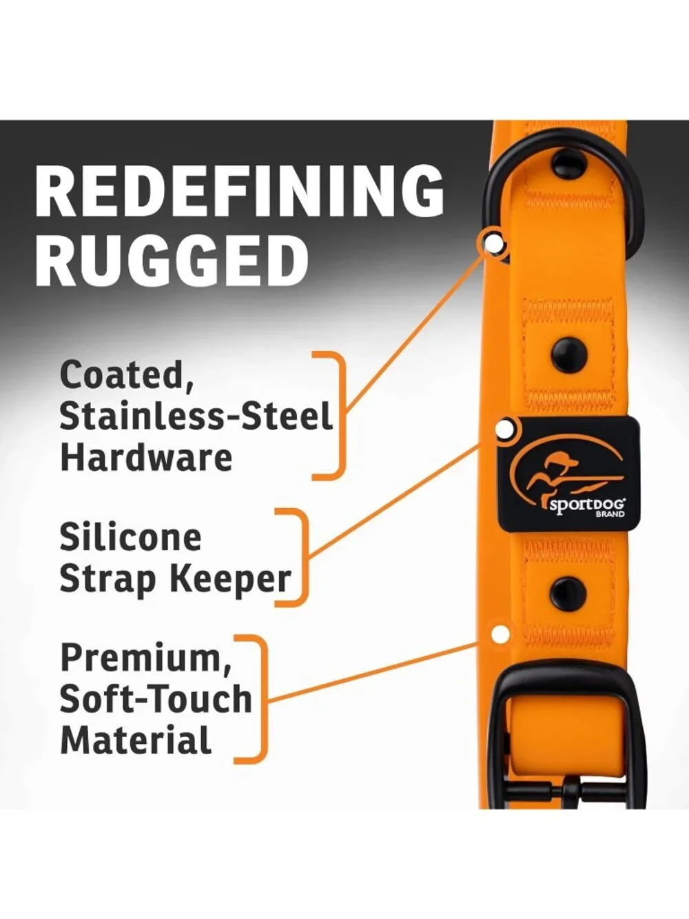 NEW SportDOG Rugged Waterproof Stink Proof Utility Durable Outdoor Dog Collar M